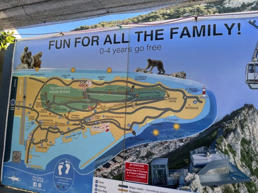 Gibraltar s dětmi mapa