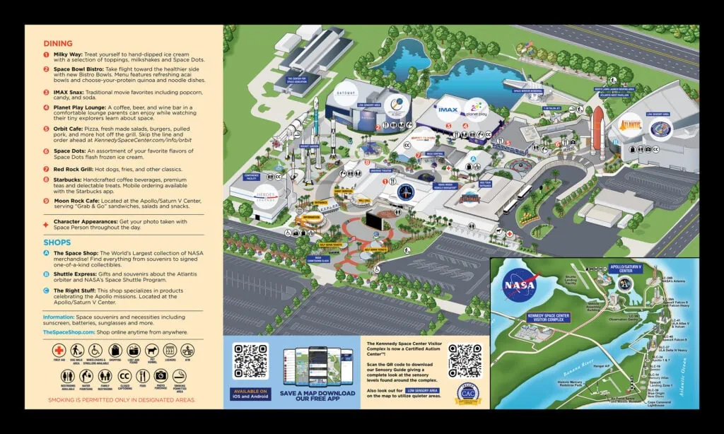 Mapa - Kennedyho Vesmírné Středisko