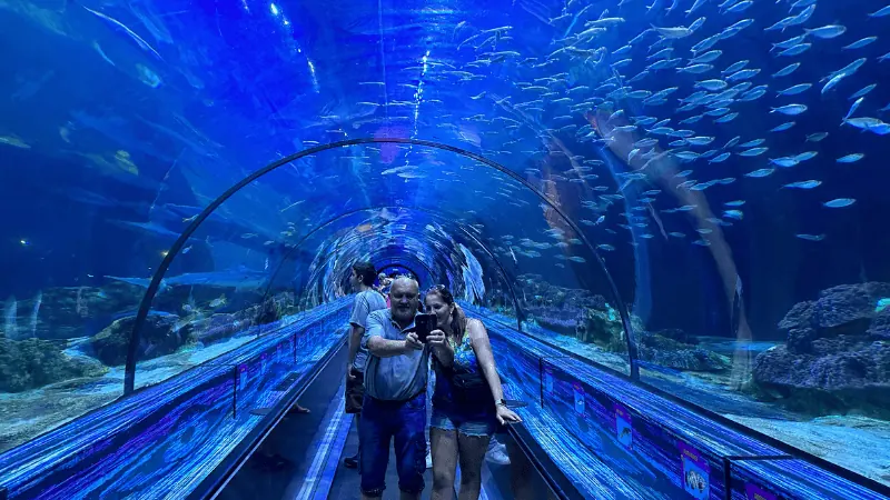 tunel v akváriu SeaWorld Orlando