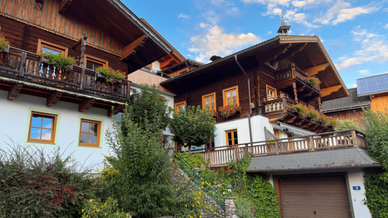 architektura ubytování na farmě v Rakousku